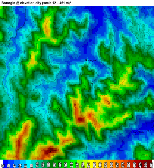 Bonogin elevation map