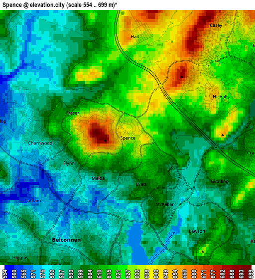 Spence elevation map