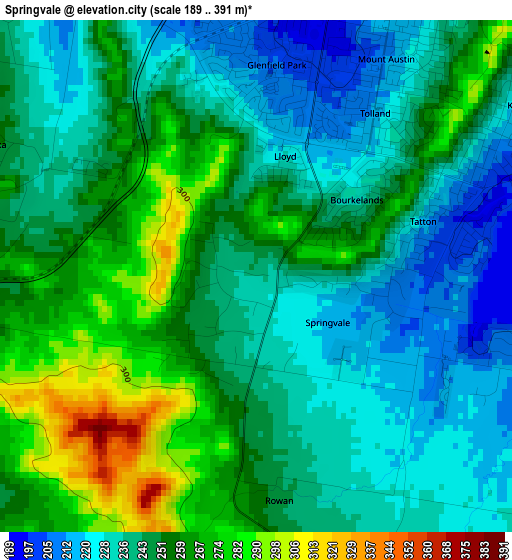 Springvale elevation map