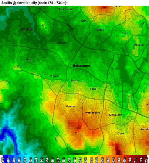 Scullin elevation map