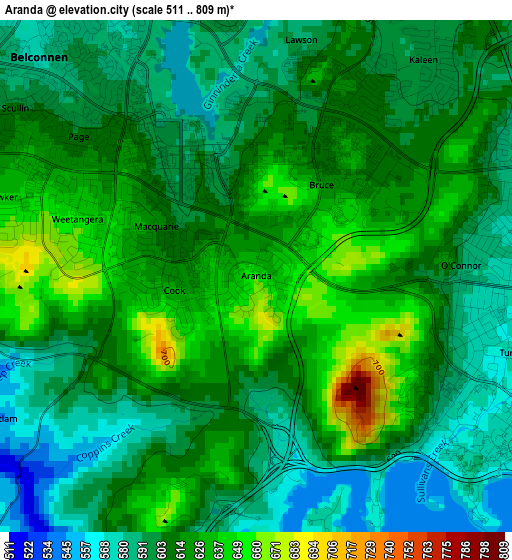 Aranda elevation map