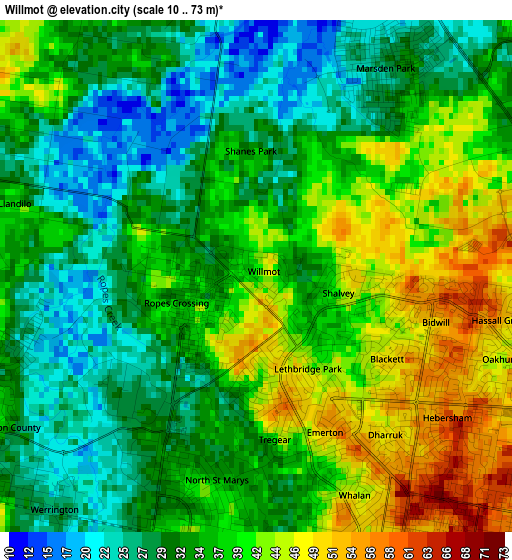 Willmot elevation map