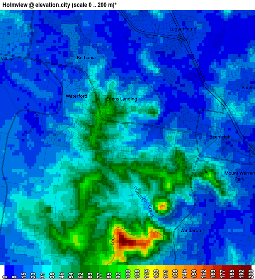 Holmview elevation map