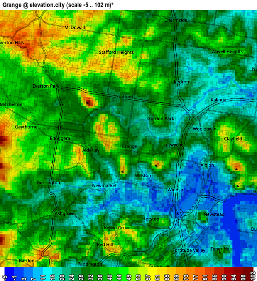 Grange elevation map