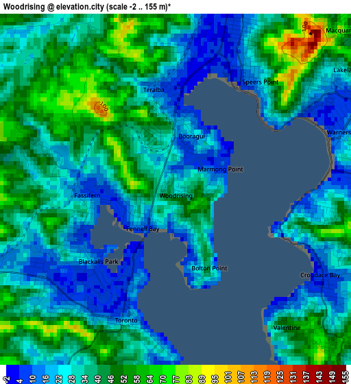 Woodrising elevation map