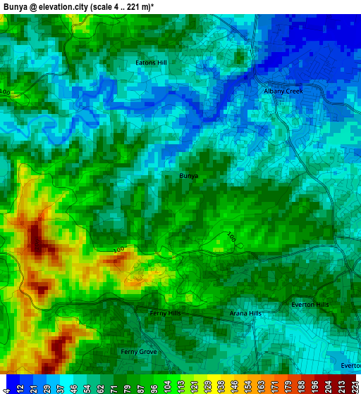 Bunya elevation map