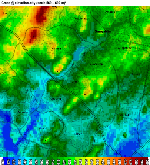 Crace elevation map