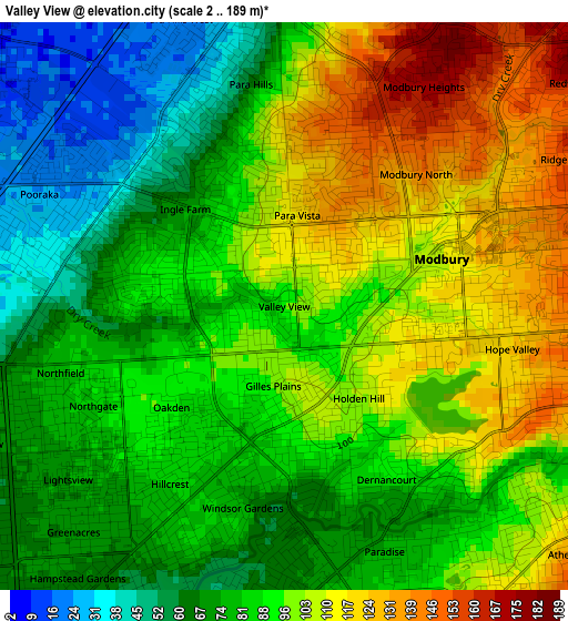 Valley View elevation map