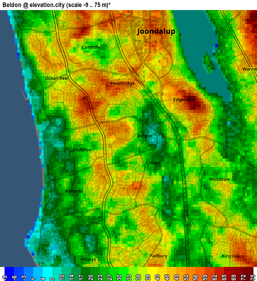 Beldon elevation map