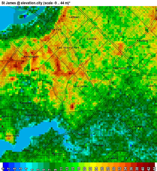 St James elevation map