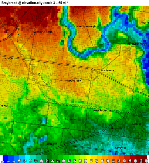 Braybrook elevation map
