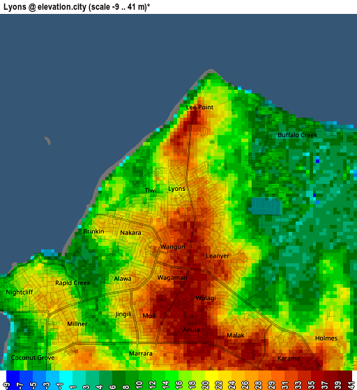 Lyons elevation map