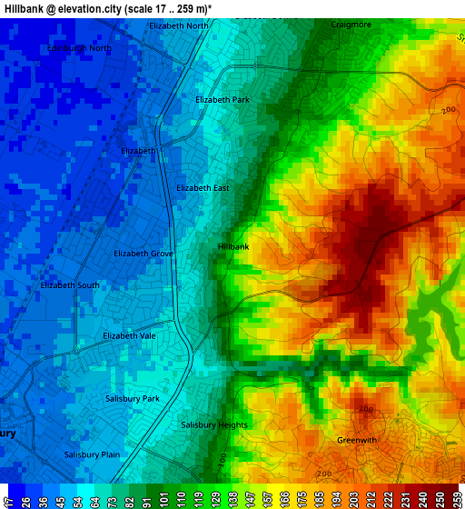 Hillbank elevation map