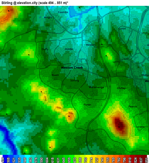 Stirling elevation map