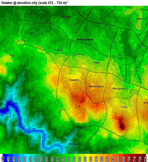 Hawker elevation map