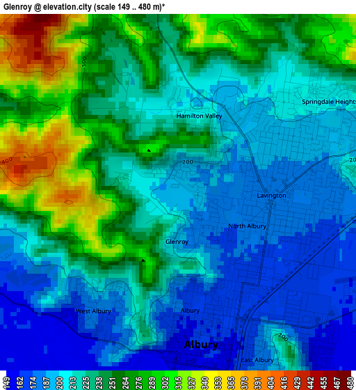 Glenroy elevation map