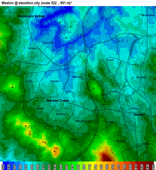 Weston elevation map