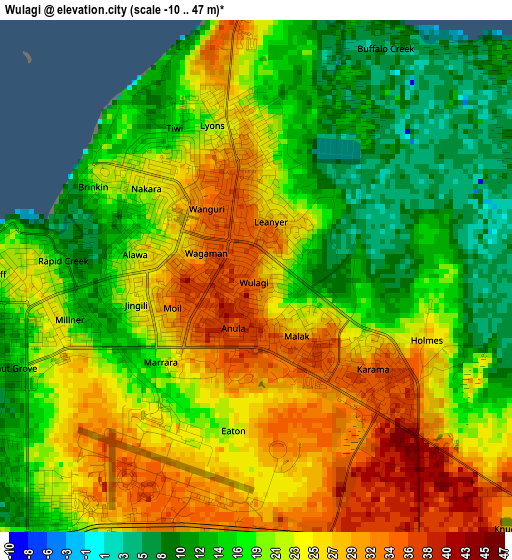 Wulagi elevation map