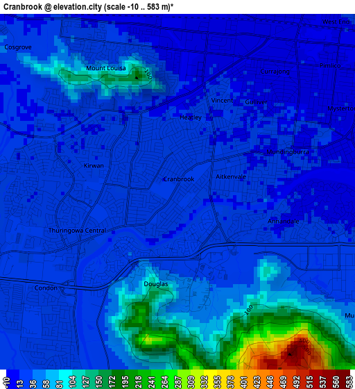 Cranbrook elevation map