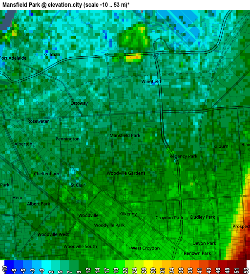 Mansfield Park elevation map