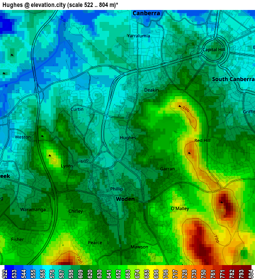 Hughes elevation map