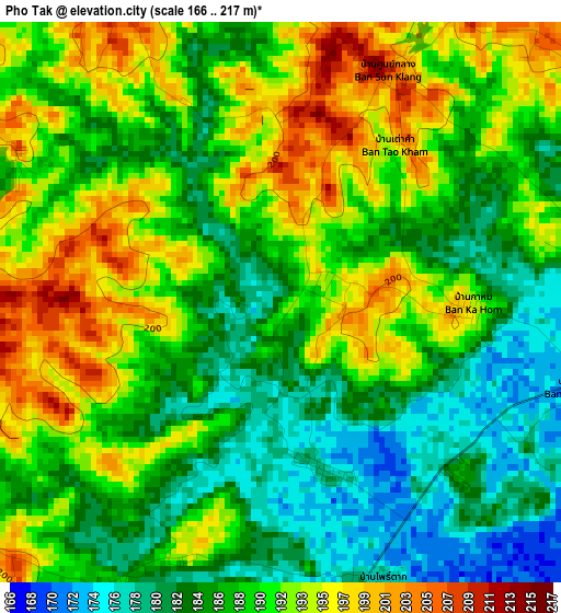 Pho Tak elevation map