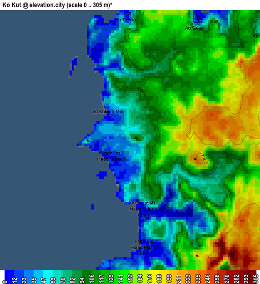 Ko Kut elevation map