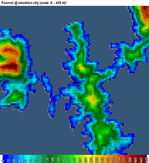 Foúrnoi elevation map