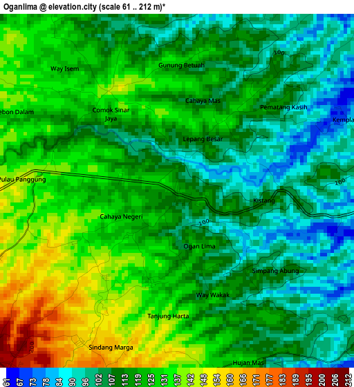 Oganlima elevation map