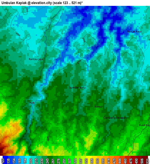 Umbulan Kapiak elevation map
