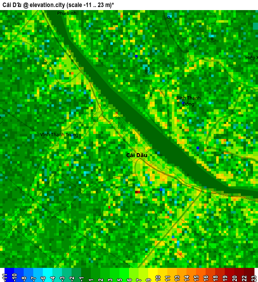 Cái Dầu elevation map