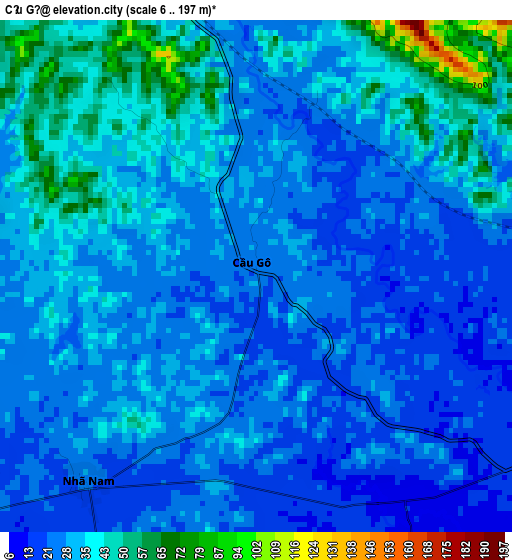 Cầu Gồ elevation map