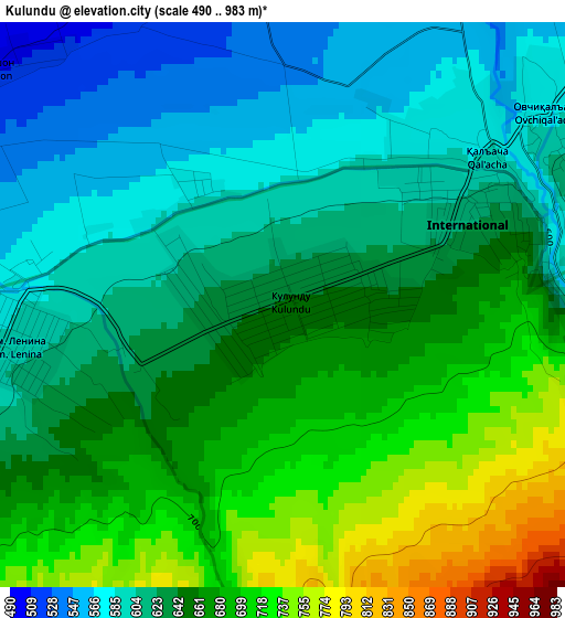 Kulundu elevation map