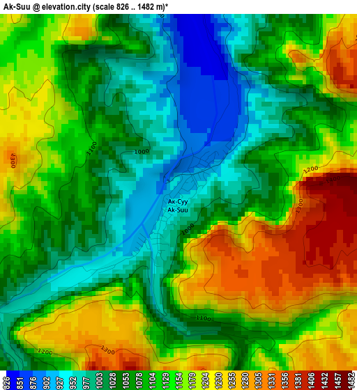 Ak-Suu elevation map