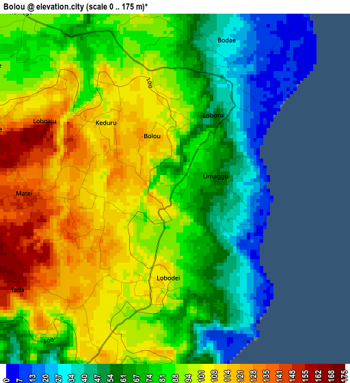 Bolou elevation map