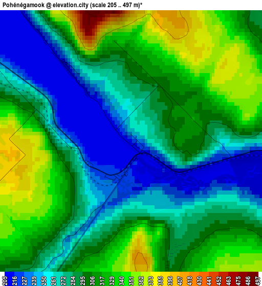 Pohénégamook elevation map