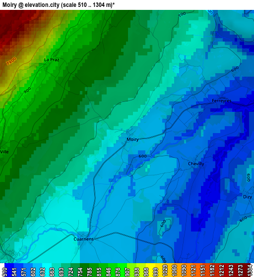 Moiry elevation map