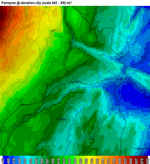 Ferreyres elevation map