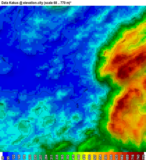 Data Kakus elevation map