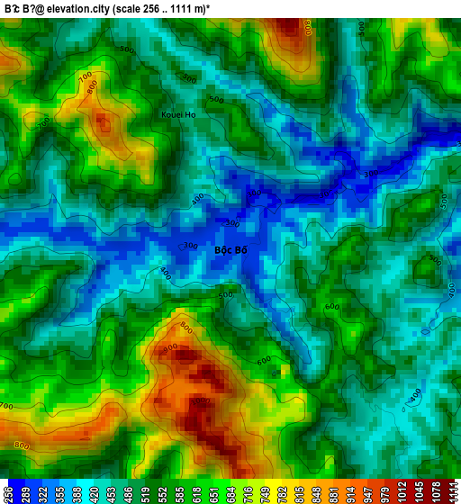 Bộc Bố elevation map