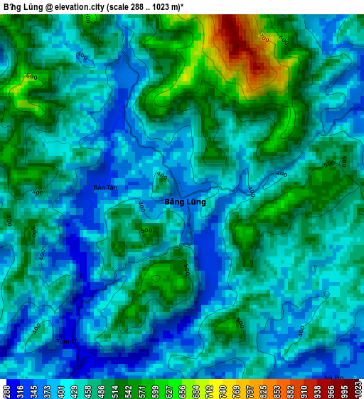 Bằng Lũng elevation map