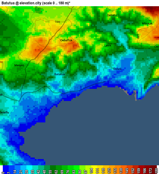 Batutua elevation map