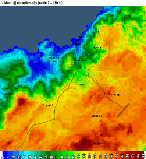 Likioen elevation map