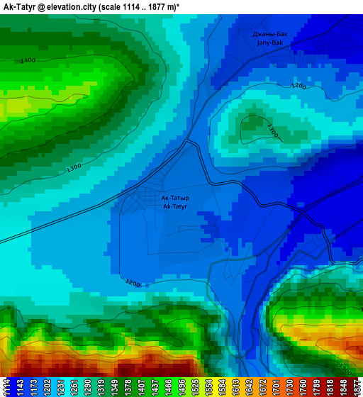 Ak-Tatyr elevation map