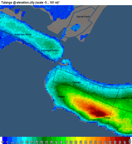 Talango elevation map