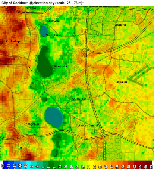 City of Cockburn elevation map