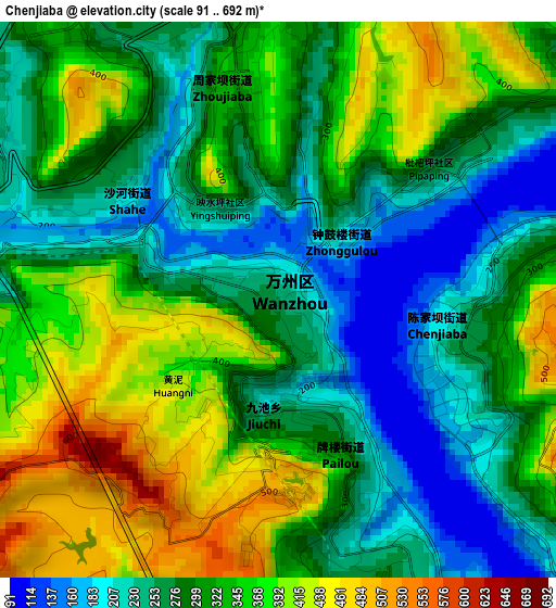 Chenjiaba elevation map