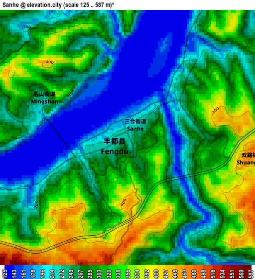 Sanhe elevation map