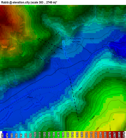 Rablà elevation map