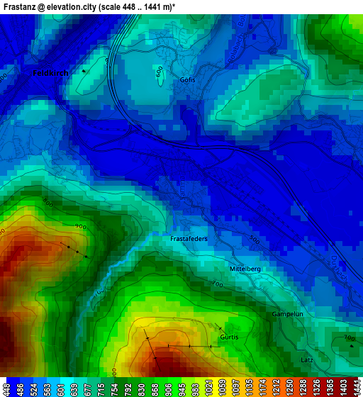 Frastanz elevation map